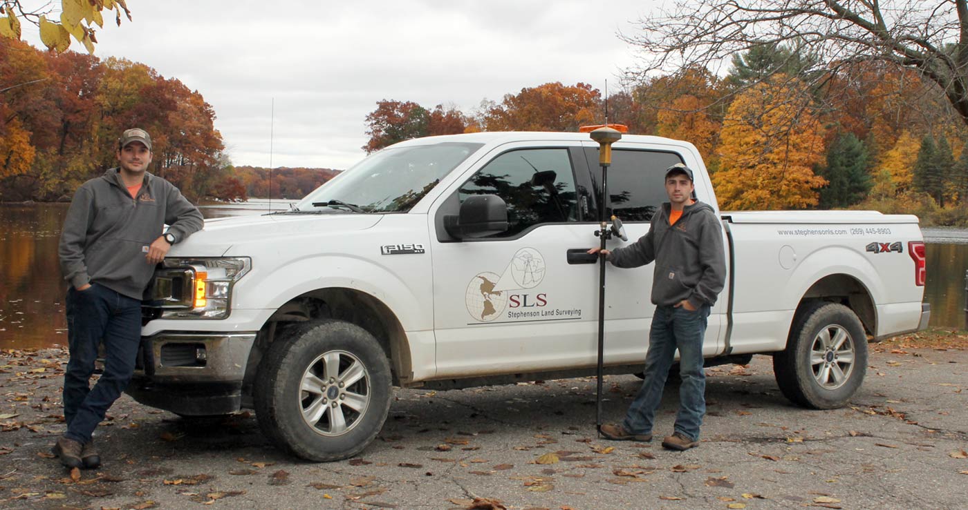 Stephenson Land Surveying Truck and Crew